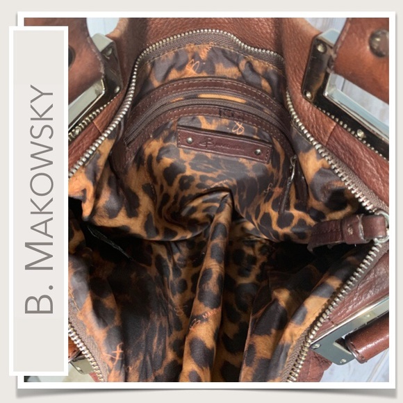 b. makowsky Brown Leather Shoulder Bag - Picture 7 of 10